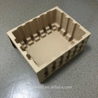 Paper pulp moulded packaging tray for printer