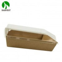 Eco friendly food grade paper package takeaway kraft food box tray